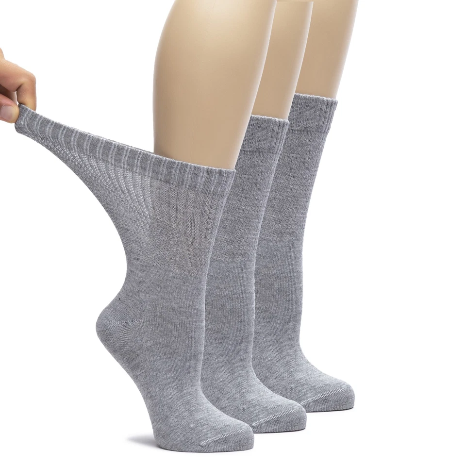 Calcetines para diabéticos holgados de bambú para mujer, top sin ataduras, 3 pares Foto 1 de 1