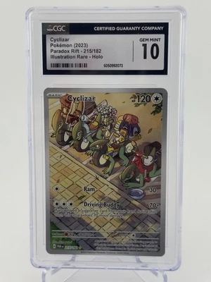 2023 Pokemon Cyclizar SV04: Paradox Rift #215/182 Illustration Rare HOLO CGC 10 - Image 1 of 2