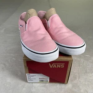 NIB Vans Asher Slip On Canvas Coral Blush Sneakers Pink Women’s Size 6.5 Charity - Picture 1 of 12