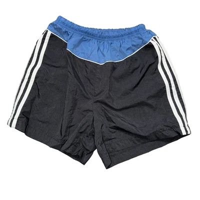Vintage Adidas Nylon Athletic Shorts Black/Blue 4.5" Inseam Men's Size Small - Image 1 of 4