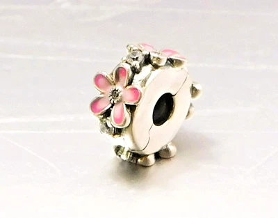 Authentic Pandora Charm, Pink Daisy Flower Clip,  #798809C01 - Image 1 of 4