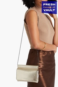 RRP€3100 BRUNELLO CUCINELLI Metallic Leather Crossbody Bag Monili Beads Strap - Picture 1 of 11