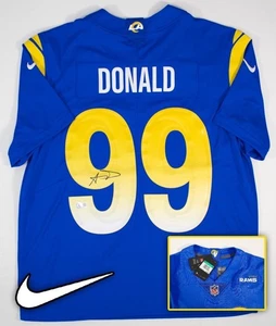 Aaron Donald Signed Los Angeles Rams Nike NFL Replica Game Jersey XL (Beckett) - Picture 1 of 5