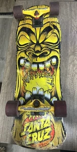 Vintage Santa Cruz Skateboard Rob Roskopp Tiki Face Complete w/ Gummy Wheels - Picture 1 of 22