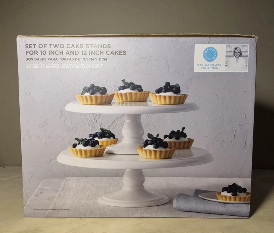 De Colección Colección Martha Stewart 10" y 12" Wht Cake Stands Macy's Exclusivo 2015  Foto 1 de 4