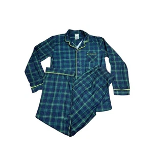 Cherokee LARGE Sleepwear Boys Green Blue Plaid Flannel Pajama Set - Picture 1 of 8