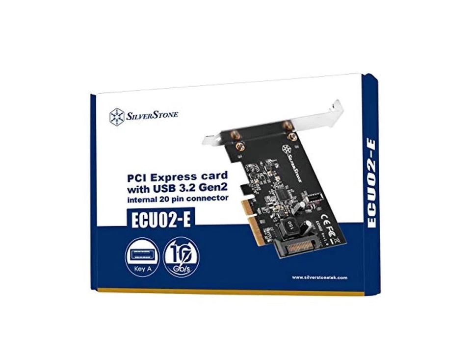 ecu02-e pci express card with usb 3.2 gen 2 internal 20 pin key-a connector 5v - Image 1 of 1