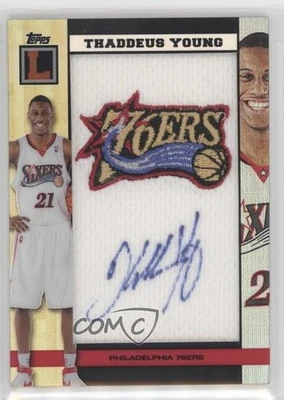2007-08 Letterman Team Logo Refractor /5 Thaddeus Young RPA Rookie Patch Auto RC - Image 1 of 2