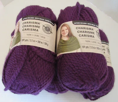 Loops & Threads Charisma Yarn Lot of 5 Dark Purple J03 Bulky #5 100g 109 yds - Image 1 of 4