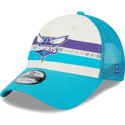 New Era 9FORTY NBA Charlotte Hornets Mens Trucker Snapback Adjustable Hat Cap - Image 1 of 4