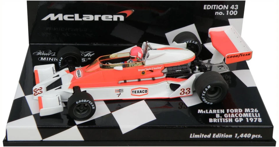 Minichamps McLaren Ford M26 British GP 1978 - Bruno Giacomelli 1/43 Scale - Image 1 of 1