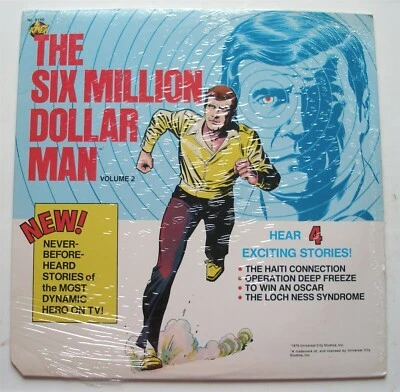 1976 Vintage Peter Pan Records The Six Million Dollar Man 78 LP Record Vol. #2 Foto 1 de 4
