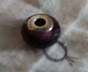 PANDORA Muranoglas Bead lila 925er Silber - Bild 1 von 3