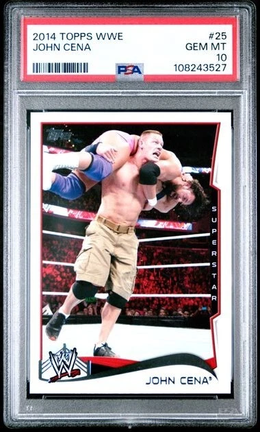 2014 Topps WWE #25 John Cena graded PSA 10 Gem Mint Pop 7 - Image 1 of 1