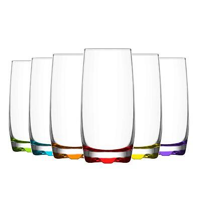 LAV 6x Adora Coloured Highball Glasses Water Juice Cocktail Tumblers 390ml • 14.80£