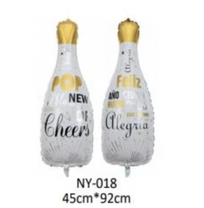 New Years Champagne Bottle Foil Balloon New Years Birthday Holiday-White - Picture 1 of 1