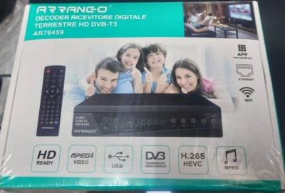 Decoder Digitale Terrestre HD DVB-T3 USB Ethernet H.265 HEVC 10 Bit Full HD HDMI - Immagine 1 di 3