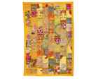 Indian Yellow Cotton Vintage Patchwork Ethnic Wall Tapestry 40" X 60" Handcrafte