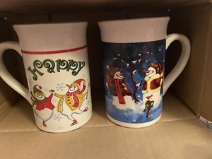 Juego de 2 tazas de cacao de café de Navidad Royal Norfolk muñecos de nieve - Imagen 1 de 7