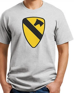 1st Cav Cavalry T-shirt.Gray,Khaki,White,Yellow. S-3X Free Ship to USA. Cotton. - Picture 1 of 5