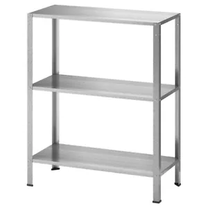 NEW IKEA HYLLIS 3 Tiers Shelving Unit,In/Outdoor,Galvanised Steel,60x27x74cm - Picture 1 of 5