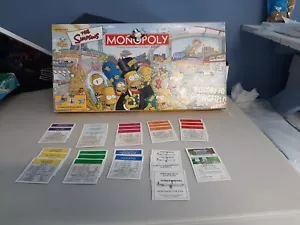 Simpsons Monopoly Replacement Deed Cards 2001 Welcome To Springfield Version - Picture 1 of 9