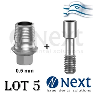 Lot x 5 Internal hex T Base CAD CAM Mis Sirona fit concave 0.5 mm hex - Picture 1 of 3