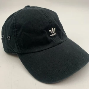 Adidas Logo Hat Black Strap Back Adjustable Low Profile Tight Fit Cap - Picture 1 of 6