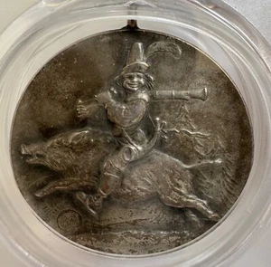 1928 Deutschland Silber 40mm Ludwigsburg Schießwettbewerb Medaille matt PCGS SP-58 - Bild 1 von 7