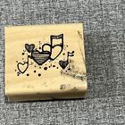 Music Notes Love Song Wood Rubber Stamp Hooks Lines & Inkers Vintage Hearts