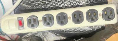 Fellowes ALL METAL  6 outlet Surge Protector 6ft CL-110 125VAC 15A E312174(T5) - Image 1 of 4