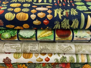 Cathe Holden for Moda Farm & Garden 100% Cotton Fabric by 1/4 Metre* Vegetables - Picture 1 of 12