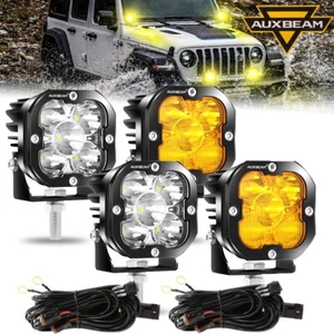 AUXBEAM 4x 3" 480W LED Work Light Bar Pods Driving Spot Fog Offroad White+Yellow - Picture 1 of 12