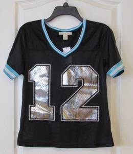 Derek Heart Short Sleeve V-neck Mesh Top Black Women's JR Sz S NWT MSRP$24 - Picture 1 of 2