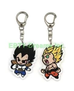 Set of 2 Dragon Anime Acrylic Keychain Vegeta, Son Goku v1 - Picture 1 of 2