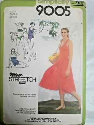 Swimsuit Bikini Wrap Skirt Simplicity Sewing Pattern 9005 Size 5 7 9 UC FF VTG  - Image 1 of 4