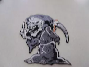 COLLECTIBLE SKELETON MIDDLE FINGER MOTORCYCLE BIKER PATCH 6 INCH TALL - Picture 1 of 2