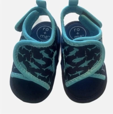 Sandalias Bebé Tiburón Ro+Me by Robeez Sandalias Zapatos Azul Niños Talla 6-12 meses Nuevas Foto 1 de 3