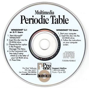 Multimedia Periodic Table (PC-CD, 1997) for Windows - NEW CD in SLEEVE
