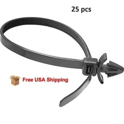 AU-VE-CO Push Mount Cable Tie For Imports 200mm Length 25pcs FREE SHIPPING