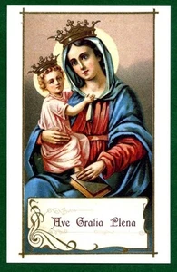 Santino ANTIQUE MADONNA VIRGIN MARY CHROME HOLY CARD - PIOUS IMAGE - Picture 1 of 1