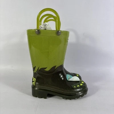 Western Chief Monster Foot Lighted Kids Sz 5 Light-Up Pull Handles WP Rain Boots - Image 1 of 4
