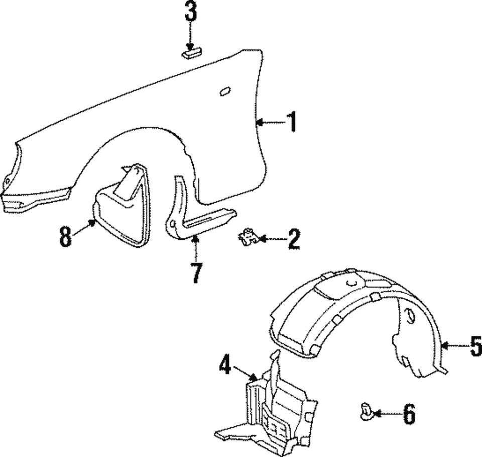 Подлинная накладка на левое переднее крыло Toyota Supra MK4 1993-1998 53876-14190 - Изображение 1 из 1
