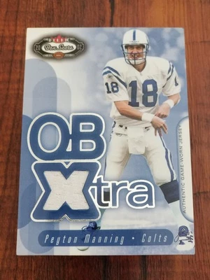 Peyton Manning 2002 Fleer Box Score NFL QB Xtra Authentic Game-Worn Jersey Card - Image 1 of 4