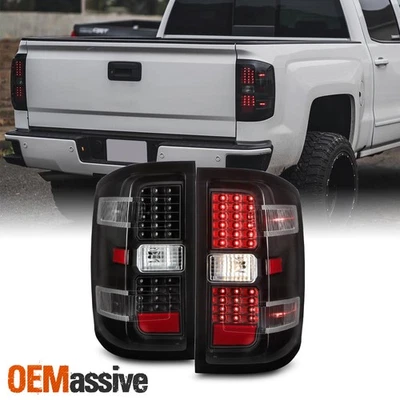 Se adapta a Silverado 1500 15-18 2500 3500 2014-2018 luces traseras LED negras lámpara izquierda+derecha Foto 1 de 4