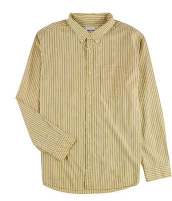 American Eagle Mens Striped Button Up Shirt, sunflower, XS Neck - Image 1 of 2