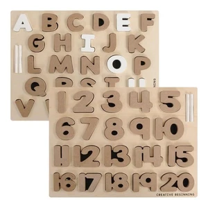 Creative Beginning Chalkboard-Based Alphabet & Number Puzzles - Set of 2 Puzzles - Picture 1 of 5