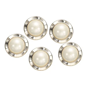 5 botones de perlas doradas 18 mm 0,51" altura botones de costura estilo L - Imagen 1 de 7
