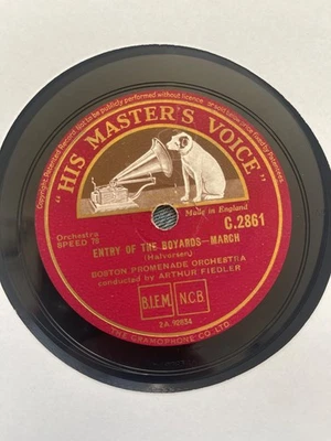 HMV 78 RPM Arthur Fiedler Boston Promenade Entry Boyards Jealousy 12" Record - Image 1 of 2