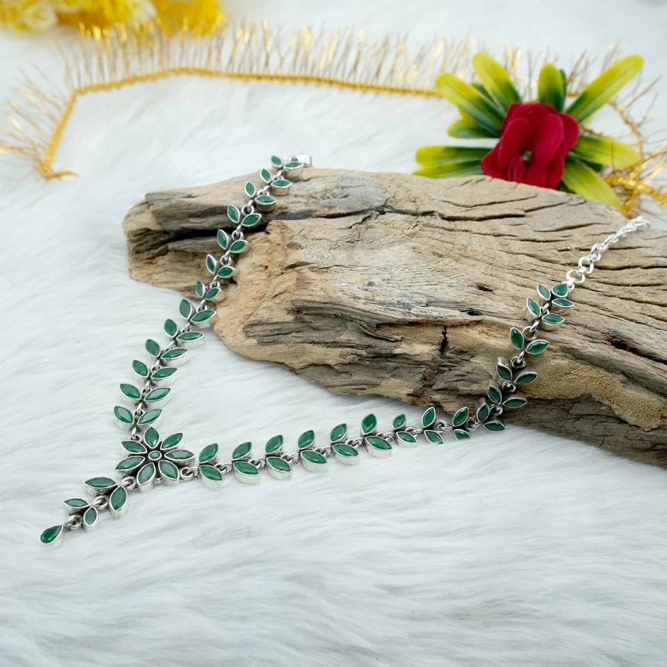 Collar Aventurina Plata de Ley 925 Joyería Piedras Preciosas Naturales Hecho a Mano Foto 1 de 4